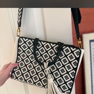 Black and White Patterned Tote Bag